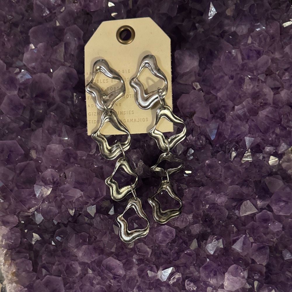 Anthropologie Silver Star Earrings
